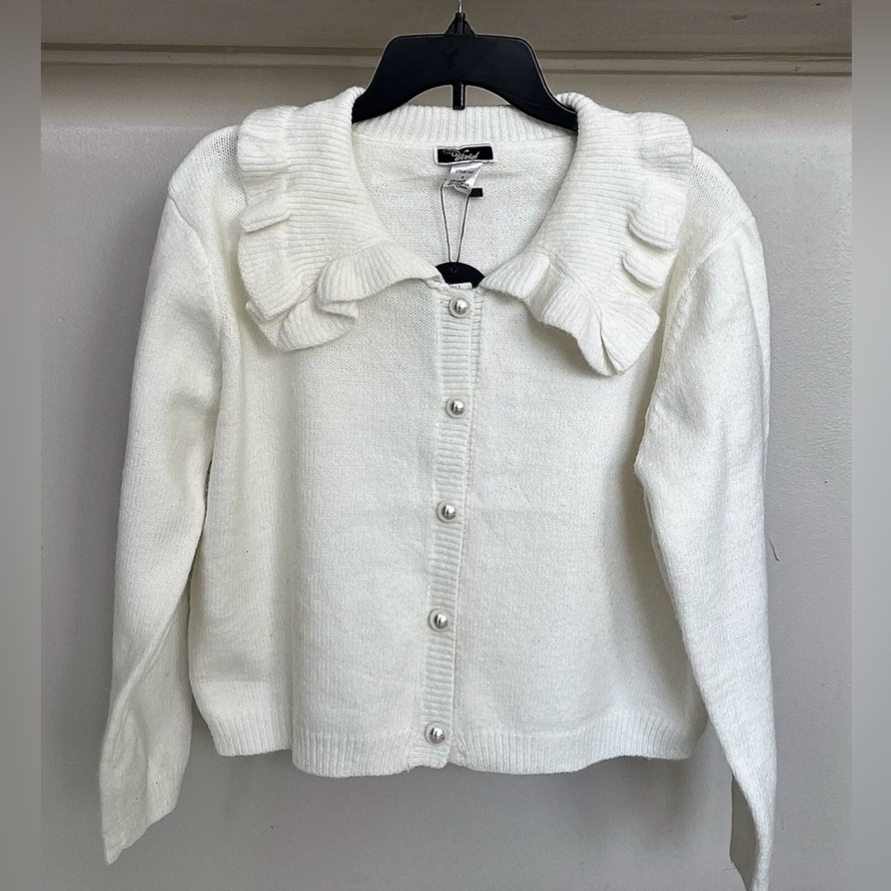 Vivid Ivory Long Sleeve Sweater Cardigan XL